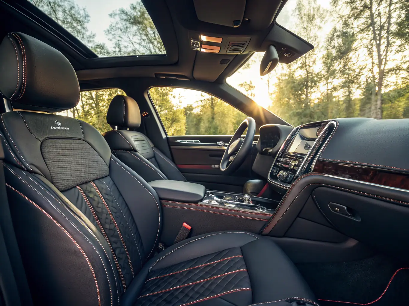 A high-quality image showcasing RAYLUXE's luxury interior ambient lighting installed in a Tesla Model 3, highlighting the vibrant colors and enhanced interior atmosphere.